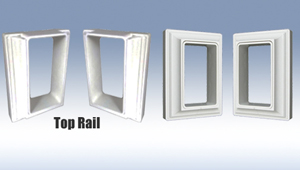 Vinyl Railing  Brackets -Deck Over Level  Rail