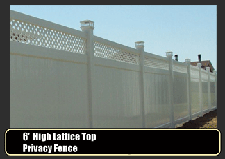 vinyl fence - lattice top privacy vinyl