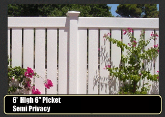 vinyl fence - picket semi privacy vinyl
