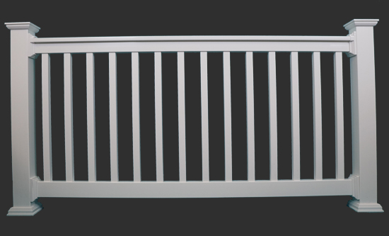 1.5" vinyl railing - vinyl railing kit - white vinyl rail - 