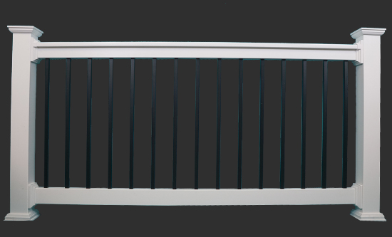 square black aluminu spindle - vinyl railing - vinyl railing kit